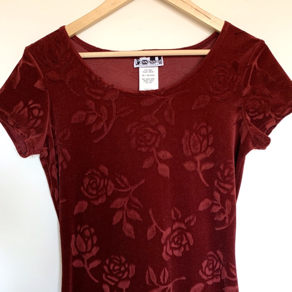 FREE w Any Purchase Vintage Velvet Rose Maxi Dress - Picture 3 of 8